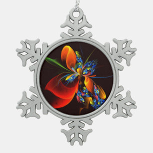 Adorno De Peltre Tipo Copo De Nieve Naranja azul Floral Moderno Resumen Patrón de arte