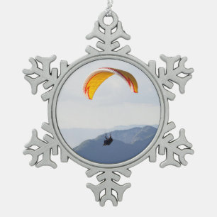Adorno De Peltre Tipo Copo De Nieve Naranja suizo de parapente con copo de nieve