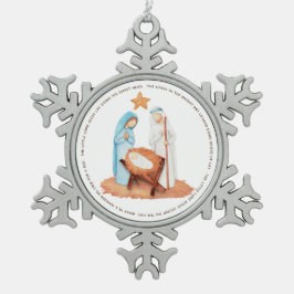 Adorno De Peltre Tipo Copo De Nieve Natividad En Una Letras De Carol De Manger