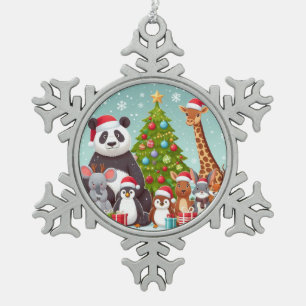 Adorno De Peltre Tipo Copo De Nieve Naturaleza de los navidades Ornamento animal