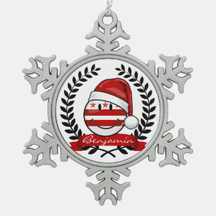 Adorno De Peltre Tipo Copo De Nieve Navidad alegre de la bandera de Washhington DC