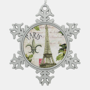 Adorno De Peltre Tipo Copo De Nieve Navidad del vintage en París