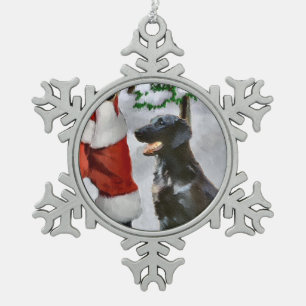 Adorno De Peltre Tipo Copo De Nieve Navidad Plano-Revestido del perro perdiguero