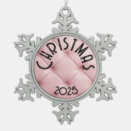 Adorno De Peltre Tipo Copo De Nieve Navidad Rosa de Lujo Personalizada