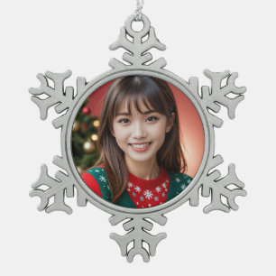 Adorno De Peltre Tipo Copo De Nieve Navidades Amy Ornament