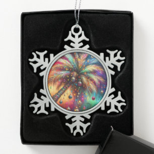 Adorno De Peltre Tipo Copo De Nieve Navidades caprichosos Palm Tree Tropical Beach Viv
