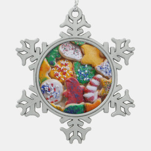 Adorno De Peltre Tipo Copo De Nieve Navidades Cookies En Coloridas Vacaciones