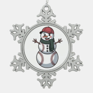 Adorno De Peltre Tipo Copo De Nieve Navidades de Béisbol de Snowden