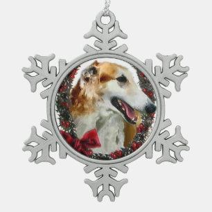 Adorno De Peltre Tipo Copo De Nieve Navidades de Borzoi