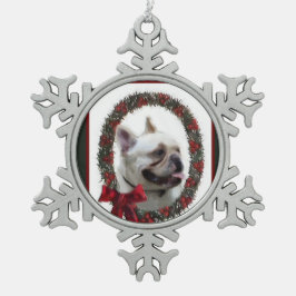 Adorno De Peltre Tipo Copo De Nieve Navidades de Bulldog de Francia
