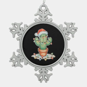 Adorno De Peltre Tipo Copo De Nieve Navidades de Cactus alumbran familia navideña dive