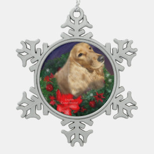 Adorno De Peltre Tipo Copo De Nieve Navidades de Cocker Spaniel inglés
