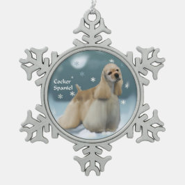 Adorno De Peltre Tipo Copo De Nieve Navidades de Cocker Spaniel Regalos