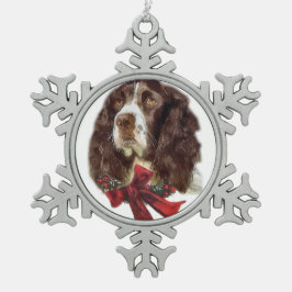 Adorno De Peltre Tipo Copo De Nieve Navidades de English Springer Spaniel