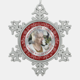 Adorno De Peltre Tipo Copo De Nieve Navidades de fotografía conmemorativos Red Silver