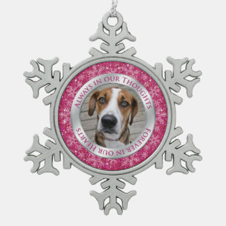 Adorno De Peltre Tipo Copo De Nieve Navidades de fotografía en memoria de perros masco