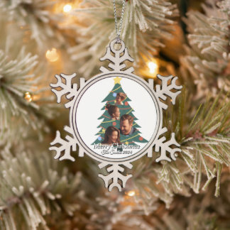 Adorno De Peltre Tipo Copo De Nieve Navidades de fotografía familiar divertidos, educa