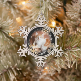 Adorno De Peltre Tipo Copo De Nieve Navidades de gato mascota Ornamento de oro negro