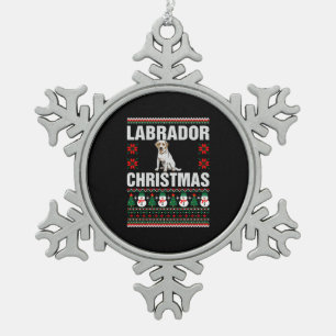 Adorno De Peltre Tipo Copo De Nieve Navidades de Labrador Suéter Feo