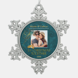 Adorno De Peltre Tipo Copo De Nieve Navidades de Peacock juntos foto