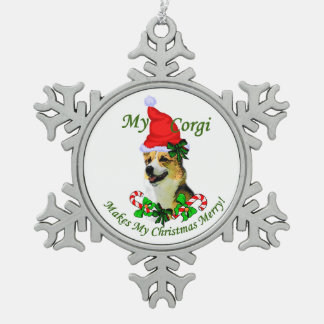 Adorno De Peltre Tipo Copo De Nieve Navidades de Pembroke Welsh Corgi
