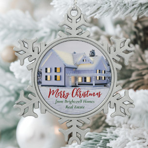 Adorno De Peltre Tipo Copo De Nieve Navidades de Realtor Personalizado de moda Inmobil
