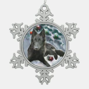 Adorno De Peltre Tipo Copo De Nieve Navidades de Sheepdog de Bélgica