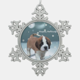 Adorno De Peltre Tipo Copo De Nieve Navidades de St Bernard
