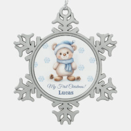 Adorno De Peltre Tipo Copo De Nieve Navidades de Teddy Bear 1