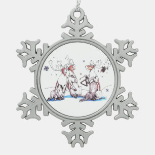 Adorno De Peltre Tipo Copo De Nieve Navidades de vida salvaje Cute Alaska ornamento de