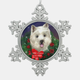 Adorno De Peltre Tipo Copo De Nieve Navidades de West Highland White Terrier