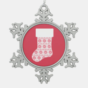 Adorno De Peltre Tipo Copo De Nieve Navidades de Winter Knit Ornament