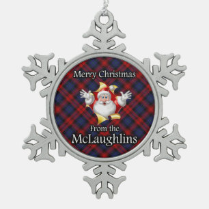 Adorno De Peltre Tipo Copo De Nieve Navidades del Clan McLaughlin MacLachlan de Escoci