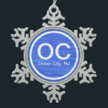 Adorno De Peltre Tipo Copo De Nieve NAVIDADES del OC Ocean City NJ New Jersey Beach<br><div class="desc">Ornamento navideño de Ocean City New Jersey Beach. ~</div>
