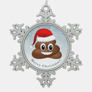 Adorno De Peltre Tipo Copo De Nieve navidades emoji con sombrero santa