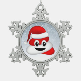 Adorno De Peltre Tipo Copo De Nieve navidades emoji con sombrero santa