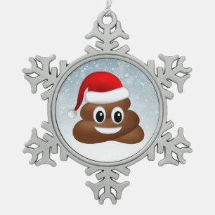 Adorno De Peltre Tipo Copo De Nieve navidades emoji con sombrero santa
