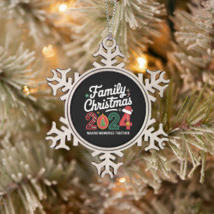 Adorno De Peltre Tipo Copo De Nieve Navidades Familiares 2024 Escuadrón de Navidad de 