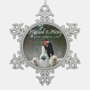 Adorno De Peltre Tipo Copo De Nieve Navidades fotográficos casados y Bodas de merry