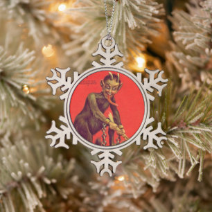 Adorno De Peltre Tipo Copo De Nieve Navidades Krampus Ornament
