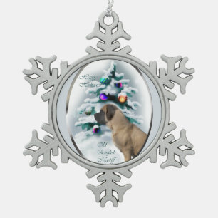 Adorno De Peltre Tipo Copo De Nieve Navidades Mastiff de Inglaterra