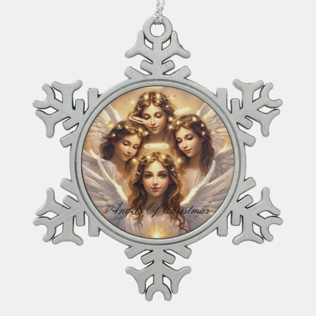 Adorno De Peltre Tipo Copo De Nieve navidades nevan (Anverso)