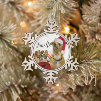 Adorno De Peltre Tipo Copo De Nieve Navidades Perros Chihuahua