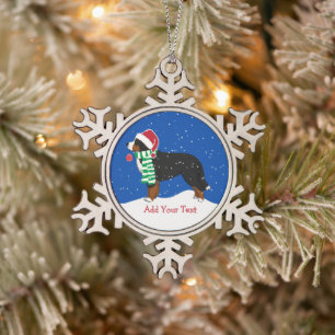 Adorno De Peltre Tipo Copo De Nieve Navidades personalizados Bernese Mountain Holiday 