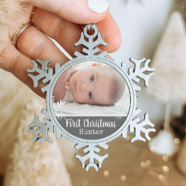 Adorno De Peltre Tipo Copo De Nieve Navidades recién nacidos de la primera foto Nieve 
