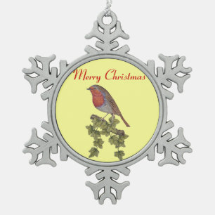 Adorno De Peltre Tipo Copo De Nieve Navidades Robin y ivy dejan ilustracion