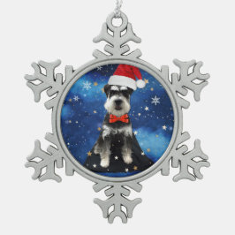 Adorno De Peltre Tipo Copo De Nieve Navidades Schnauzer