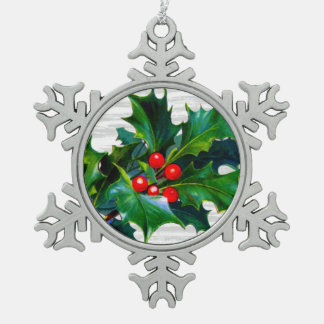 Adorno De Peltre Tipo Copo De Nieve Navidades Snowflake Holly Berry Holiday Keepsake