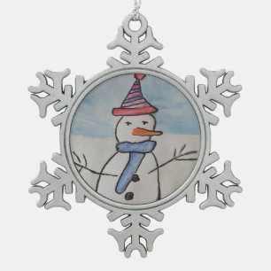 Adorno De Peltre Tipo Copo De Nieve Navidades Snowman