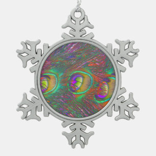 Adorno De Peltre Tipo Copo De Nieve Navidades Tinsel Peacock Feathers